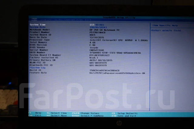 HP 250 G4. 15.6", 1,6����, ��� 4 ��, ���� 128���, WiFi: 1, Bluetooth: 1 ����