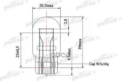����� ����������� (�������� 10��) W21/5W 12V NVA CP W3x16q Original Stream (������������ ���������) ������� � ����� Patron ���. PLW21/5 PLW215 ����