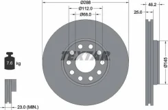 ���� ��������� (VAG) ����� (288 �� VW, Audi, Skoda) Textar 92121005 ������ 4B0615301B/4A0615301D 92121005 ����