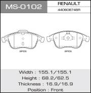    Renault/Megane III/pn-0393 Masuma MS-0102/ LP2079/ 2470901/ GDB 1790/ MS0102 
