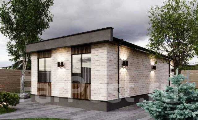 Дом в современном стиле HI-TECH 82м2, 600 кв. м. 82,0 кв. м ...