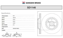 ���� ��������� �������� Hyundai/KIA SD1146 Sangsin Brake SD1146 SD1146 ����