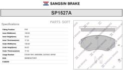   Mitsubishi Pajero Sport III 15- SP1527A Sangsin Brake SP1527A SP1527A 