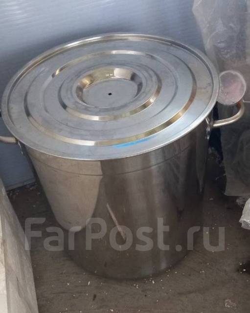 Кастрюля из нержавейки с крышкой на 52 литра, подходит для варки морепр ...