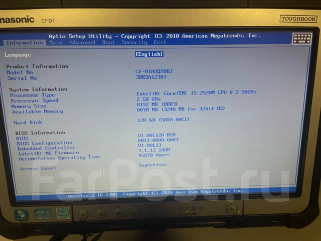 Panasonic Toughbook CF-D1. 13.3 ������, ������ 128 ��. ��� ����� �� ������������ ����