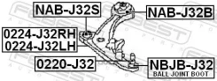 ����� �������� ����� Nissan Teana J32 (2008) [178Febest0224J32LH] 0224J32LH ����
