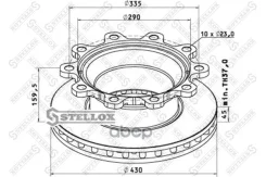 ���� ����!430/290x45/159.5 10n-335-23 ����, ��� �������. ������ ABS ������� SB(Knorr)BPW [178Stellox8500809SX] 8500809SX ����