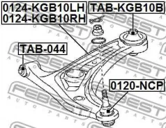 ����� | ����� ��� | Peugeot, Toyota, Citroenc3 II, C1, 107, 1007, C2, AYGO KGB10, WNB10, C3, [178Febest0124KGB10LH] 0124KGB10LH ����