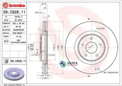 ���� ��������� UV Coated | ����� | Nissan X-Trail (T32_) 10/13- / Renault Koleos II (HC_) 08/16- Brembo 09C92811 09C92811 ����
