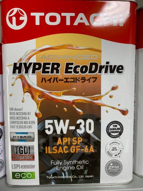 Totachi 5W30, синтетическое, 4,00 л. SP, бензин, для легковых авто, 4 ...