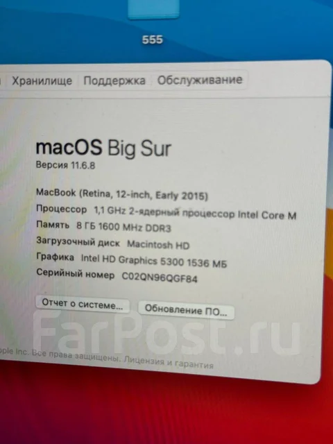 Apple MacBook 12 2015 Early. 12", 1,1����, ��� 8 ��, ���� 256���, WiFi: 1, Bluetooth: 1 ����