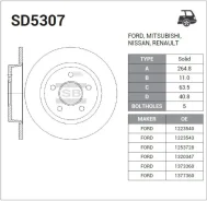 ���� ��������� ������ FORD Focus C-MAX 03-07 R SD5307 Sangsin Brake SD5307 SD5307 ����