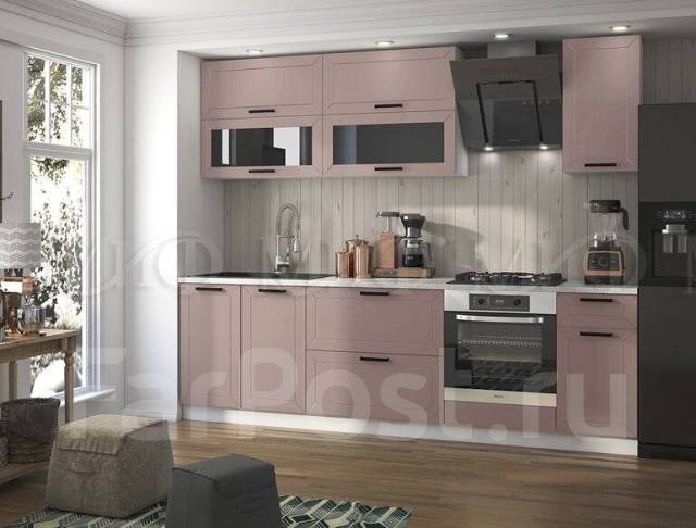 Кухня прямая Монако 2,6м, цвета разные, модульная, мдф, лдсп, серый ...