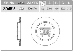 ���� ��������� ������ �����:hi-q �������:270��. toyota corolla ����� (e15), toyota auris (e15) Sangsin SD4615 SD4615 ����
