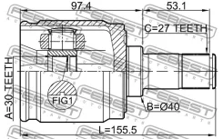 ���� ���������� ����� 30x40x27 Febest 0311Crvatlh 0311CRVATLH ����