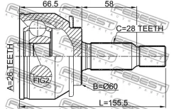 ���� �������� 26x60x28 Febest 0410NA4 0410NA4 ����