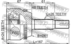 ���� �������� 24x61x26 Febest 0110ACV30A48 0110ACV30A48 ����