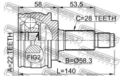 ���� �������� 22x58.3x28 Febest 0710GVJB 0710GVJB ����