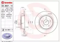 ���� ��������� ������ ford (changan) kuga 01 / 13- / ford c-max ii (dxa / cb7, dxa / ceu) 04 / 10-06 / 19 / f Brembo 08B60111 08B60111 ����