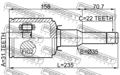 ���� ���������� ����� 31x35x22 Febest 1011J300ATLH 1011J300ATLH ����