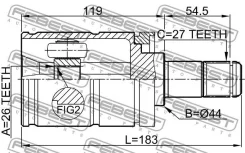 ���� ���������� ����� 26x44x27 Febest 1911E53LH 1911E53LH ����