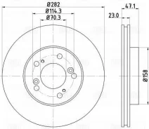 ���� ����. honda cr-v (95-) / hr-v (98-) / prelude (94-) �����. d=281 (df 105120) Trialli DF105120 DF105120 ����