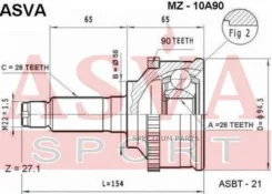 ���� �������� 26x56x28 ASVA MZ10A90 MZ10A90 ����