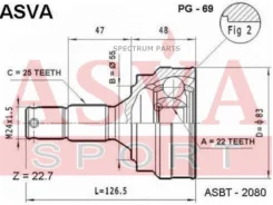 ���� �������� 22x55x25 ASVA PG69 PG69 ����
