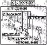 ������� ��������� ������ ����� (�� ������) Toyota LAND Cruiser 100 FZJ10# HDJ100 HZJ105 UZJ100 1998 0177HDJ101RLH ����