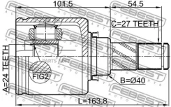 ���� ���������� ����� 24x40x27 Nissan Teana RUS MAKE J32R 2009.06-2013.12 [EL] 0211J32MR20LH ����