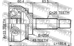 ���� �������� 33X54X26 Mitsubishi Carisma DA1-6A 1995.05-2003.12 [EUR] 0410DG4A43 ����