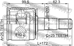 ���� ���������� ����� 25X32X25 Mitsubishi Pajero V20-50# 1990.10-1999.11 [JPN] 0411V43LH ����