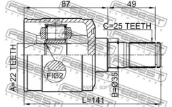 ���� ���������� 22x35x25 (Hyundai Accent/Verna 1999-) Febest 1211ACCMT ����