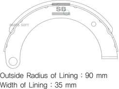������� ����. �����. 2 ��. Hi-Q Hyundai HD72 Parking L/SHOE (PB25) SA121 ����