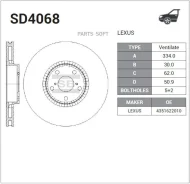 ���� ��������� �����. ���. 334x30/51-5x114 Lexus GS 3.0/4.3 05 SD4068 ����