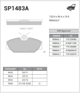 ������� ����. �������� Hi-Q Renault Samsung Laguna I (B56) 95-01 SP1483A ����