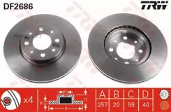 ����. ���� ���. ����. [257x20] 4 ���. FIAT Bravo/Brava/ ALFA Romeo1,8 16v 1.9TD Tempra/Tipo 2.0i 90-96 DF2686 ����