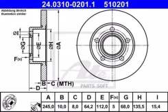 ���� ����. ����. [245x10] 5 ���. AUDI 100 [4A/C4] 2,6/2,8 90-94/A6 1,8-2,8/1,9D/2,5TD 94-97, VW Passat 1,6/1,8 97- 24031002011 ����