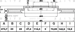 ���� ��������� �������� ������������� Mazda 323/626/6/Premacy 98- BS0171 ����