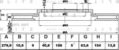 ���� ��������� ������ FORD Focus/C-Max 03-/ Mazda 3 03-/ Volvo S40 04- BS0434 ����