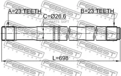 ������� ������ 23x698x23 Toyota Avensis ADT25#, AZT25#, CDT250, ZZT25# 2003.01-2008.11 [EU] 0112ZZT251RH ����