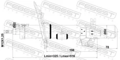 ����������� �������� L GAS (twin tube) Nissan X-Trail T32 2014.07- [GR] 02110004FL ����