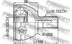 ���� �������� 26x56x36 FORD FocusC-MAX CAP 2003-2007 [EU] 2110CB4TD ����