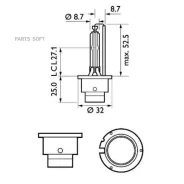 ����� D2S 85V(35W) X-tremeVision +150 (gen2) 1��. � �����. ������� P32d-2 85122XV2S1 ����