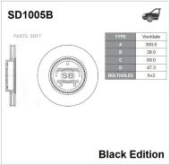 ����. ���� ���. ����. �Black Edition� Hyundai Sonata V 2,0-3,3/CRDi 01/05-/ i40/ ix35/Sportage SD1005B ����