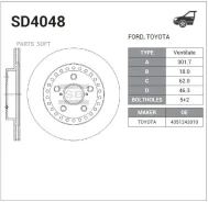 ����. ���� ���. ����. [302x18] 5 ���. Toyota RAV4 1996-2003 SD4048 ����