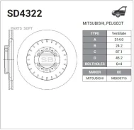 ���� ��������� Mitsubishi Pajero Sport 2,5TD/3.0 11/98- SD4322 ����