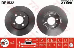 ����. ���� ���. [256x13] 4 ���. VW Golf III 1,6/1,8/1,9TDI 93-, Passat 1,6/1,8/1,9TDI 91-96 DF1532 ����