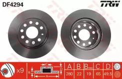 ����. ���� ���. ����. [280x22] 5 ���. VW Caddy III 1.4/1.6/2.0/SDI 03/04- DF4294 ����