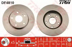 ����. ���� ������. ������. [275x22] 5 ���. Toyota Auris 1,4-2,2L (07-) Corolla 1,4-1,8L (07-) DF4810 ����